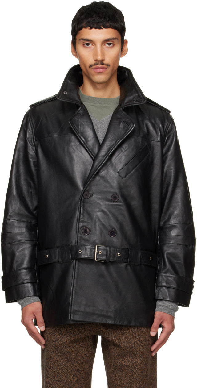 Deadwood: Black Patrol Leather Jacket | SSENSE