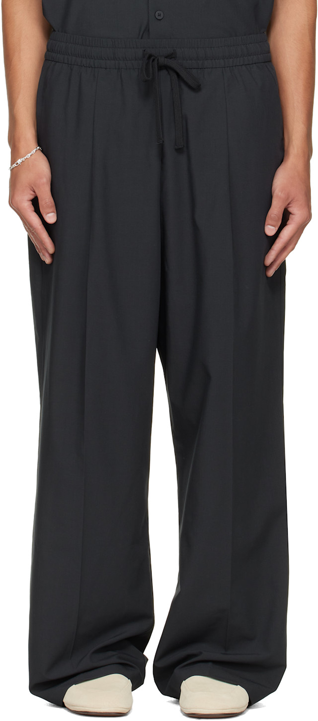 その他 FOG Essentials Drawstring Trouser Pants Fear of God ESSENTIALS: Black Pleat Front Drawstring Trousers | SSENSE