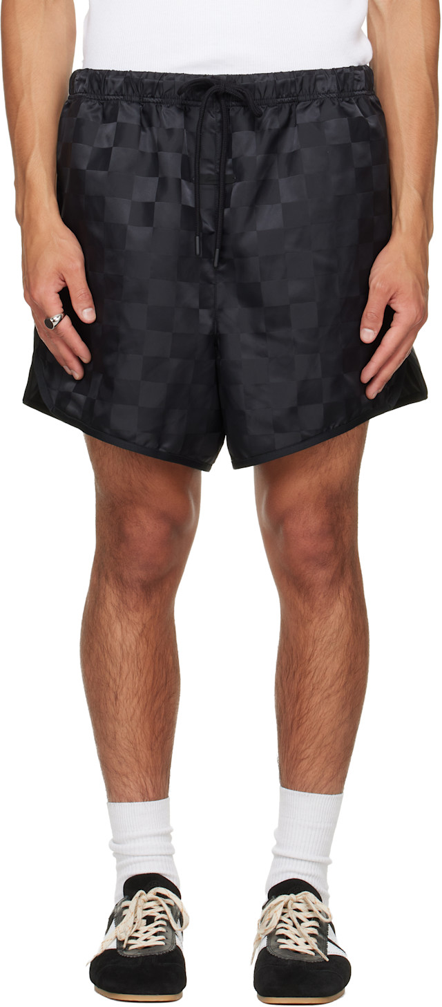 ESSENTIALS FEAR OF GOD ショーツ S Fear of God ESSENTIALS: ブラック ブロックチェック ジム ショート
