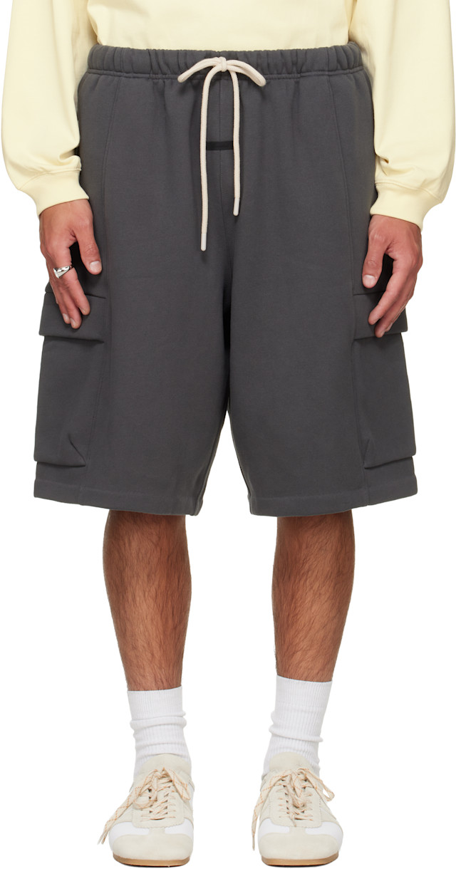 Fear of God ESSENTIALS: Gray Cargo Basketball Shorts | SSENSE Canada