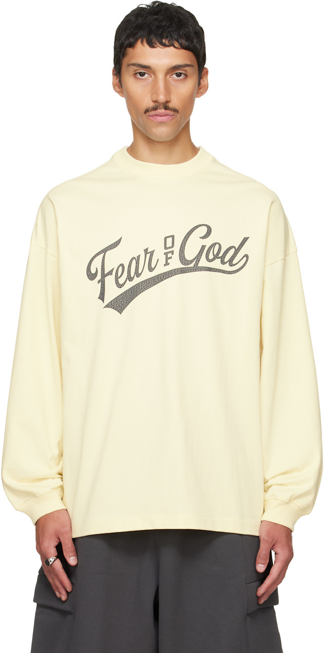 Fear of God ESSENTIALS: Yellow Merch Long Sleeve T-shirt | SSENSE