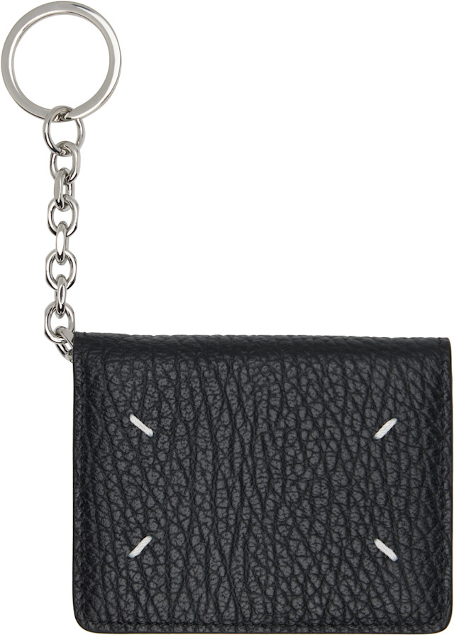 Maison Margiela: Black Four Stitches Keyring Card Holder | SSENSE