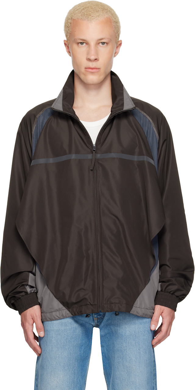 【Maison Margiela】M-65 JACKET Maison Margiela: Brown Contrast Panel Track Jacket | SSENSE