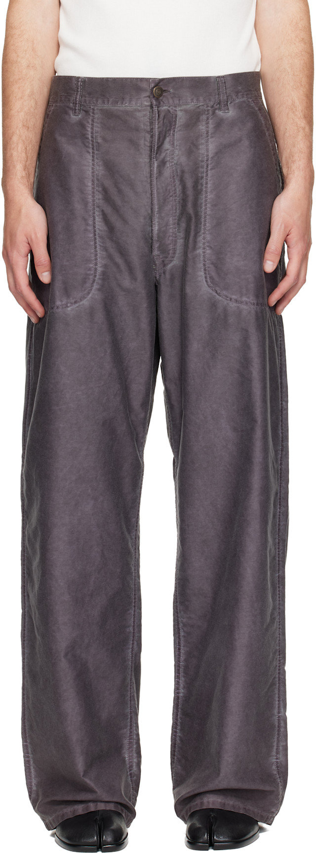 Maison Margiela: Purple Double-Dyed Workwear Trousers | SSENSE