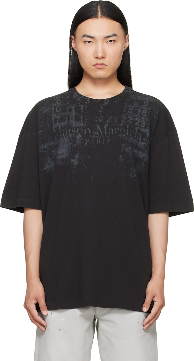 Maison Margiela: ブラック オーバーサイズ Tシャツ | SSENSE 日本