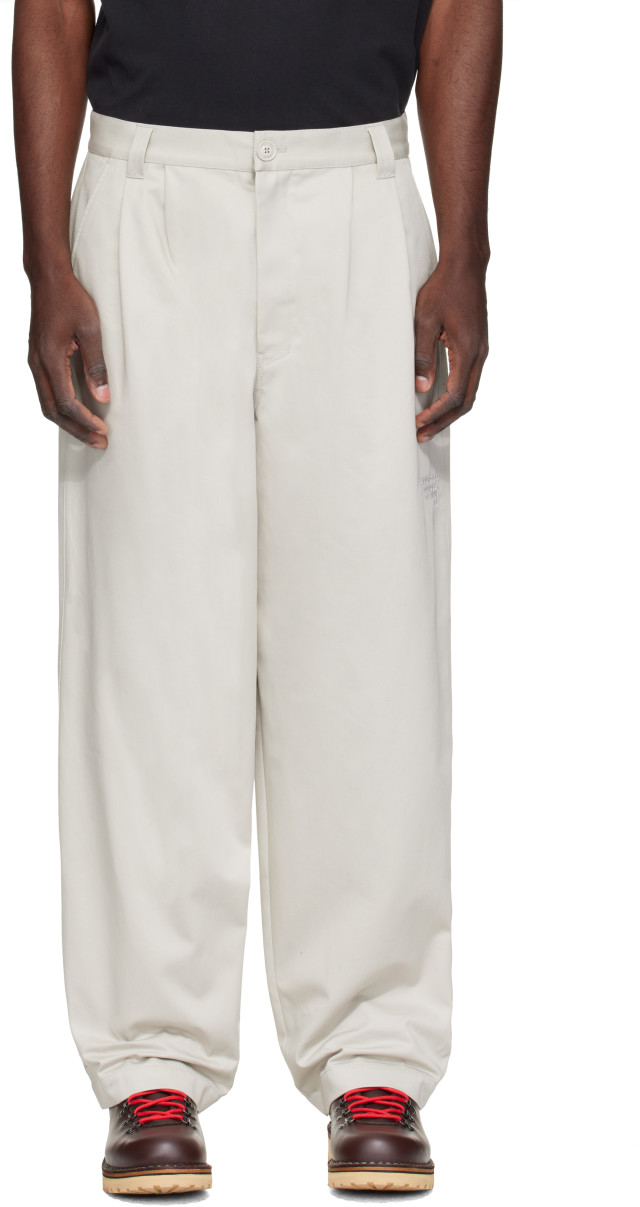 Moncler Genius: Moncler x FRGMT Gray Cotton Gabardine Trousers