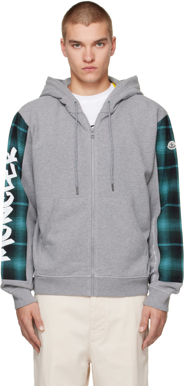Moncler Genius: Moncler x Fragment グレー ジップアップフーディ