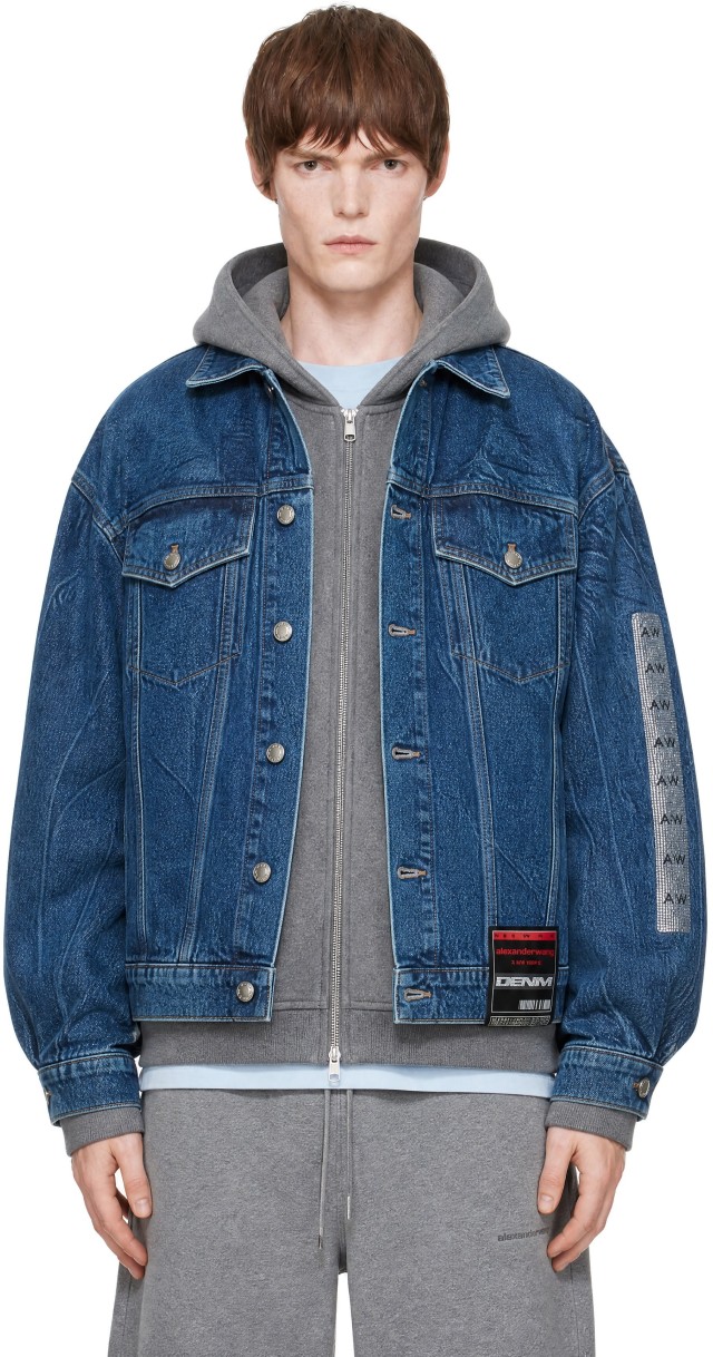 Alexander Wang: Blue Flasher Graphic Oversized Denim Trucker