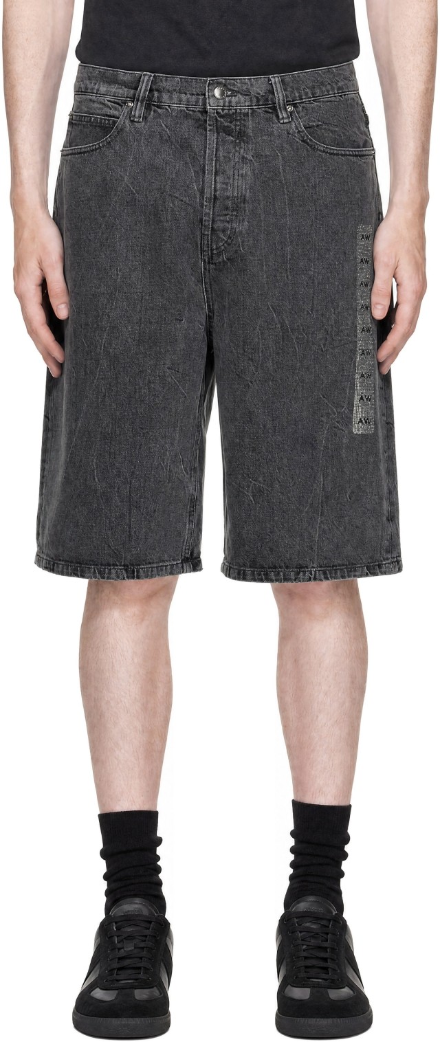 Alexander Wang: グレー Flasher Detail ローライズ デニム ボード