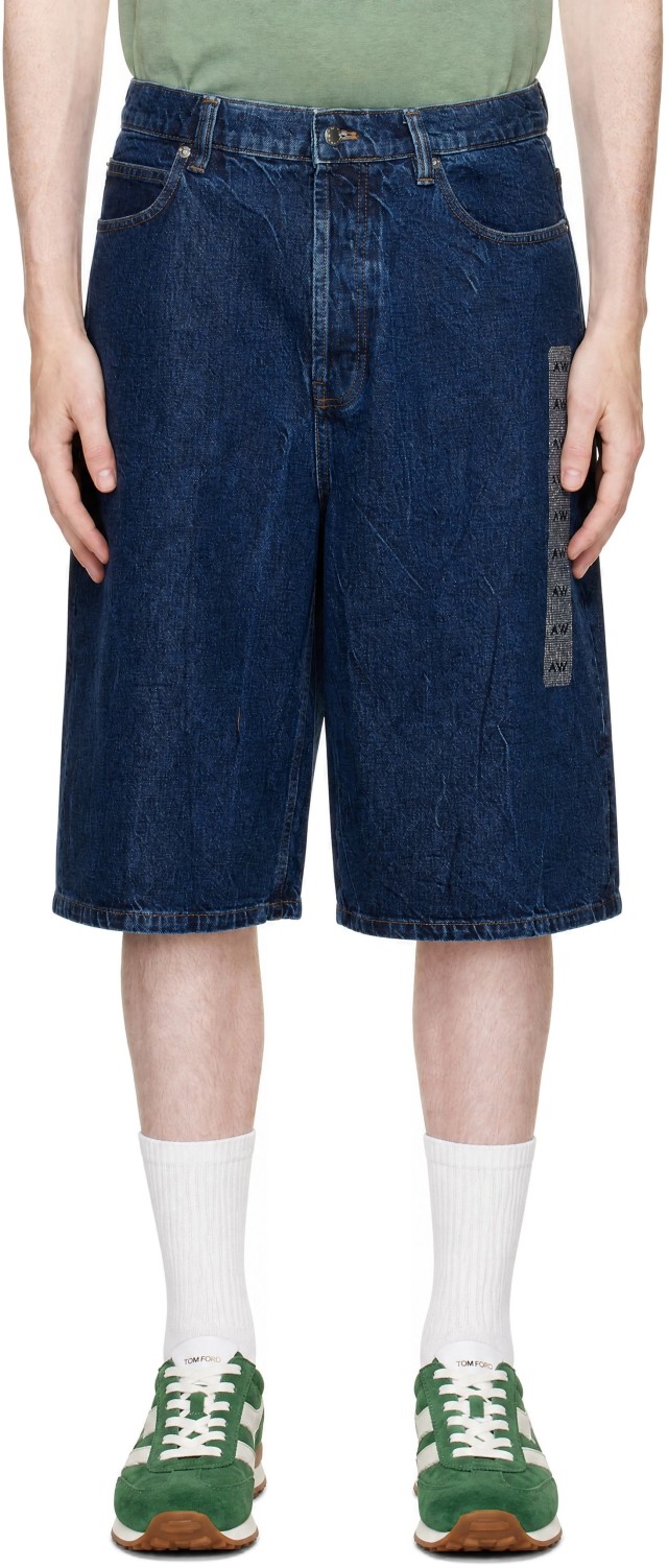 Alexander Wang: ブルー Flasher Detail ローライズ デニム ボード