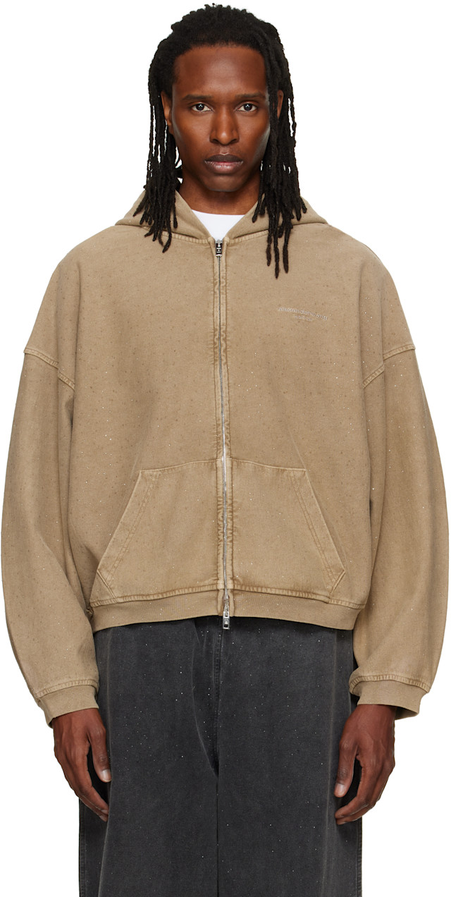 Alexander Wang: タン Crystal Hotfix オーバーサイズ ジップアップ