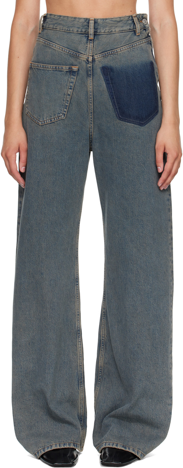 MM6 Maison Margiela: Blue Back-To-Back Jeans | SSENSE