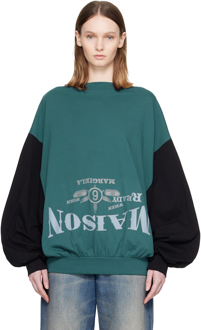MM6 Maison Margiela: Blue & Black Upside Down Top | SSENSE