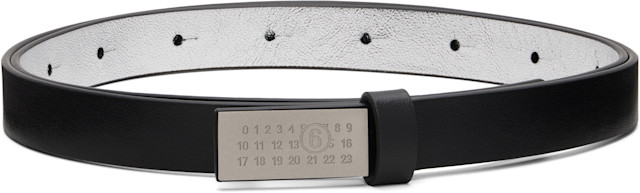 MM6 MAISON MARGIELA ブラック Numeric レザーベルト MM6 Maison Margiela: ブラック Numeric Buckle レザーベルト | SSENSE