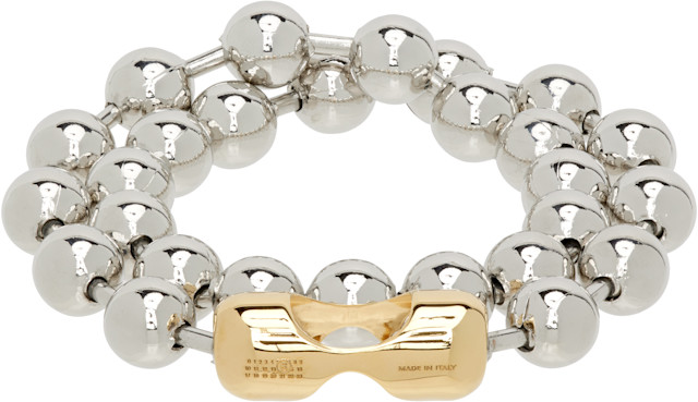 MM6 Maison Margiela: ボールチェーン コンバーチブル ブレスレット