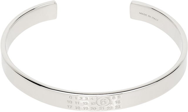 MM6 Numeric Minimal Signature ブレスレット MM6 Maison Margiela: Numeric Minimal Signature Cuff Bracelet | SSENSE