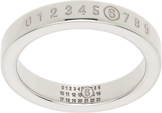 MM6 Maison Margiela: Numeric Minimal Signature Ring | SSENSE