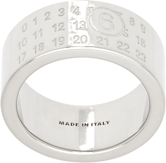 MM6 Maison Margiela: Numeric Minimal Signature Ring | SSENSE