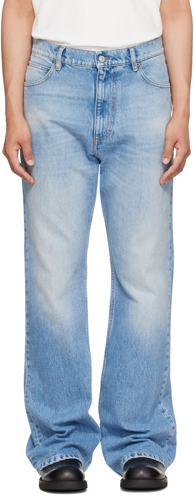 O*様 25AW Maison Margiela Denim Jeans 28イ MM6 Maison Margiela: Blue Bootcut Jeans | SSENSE