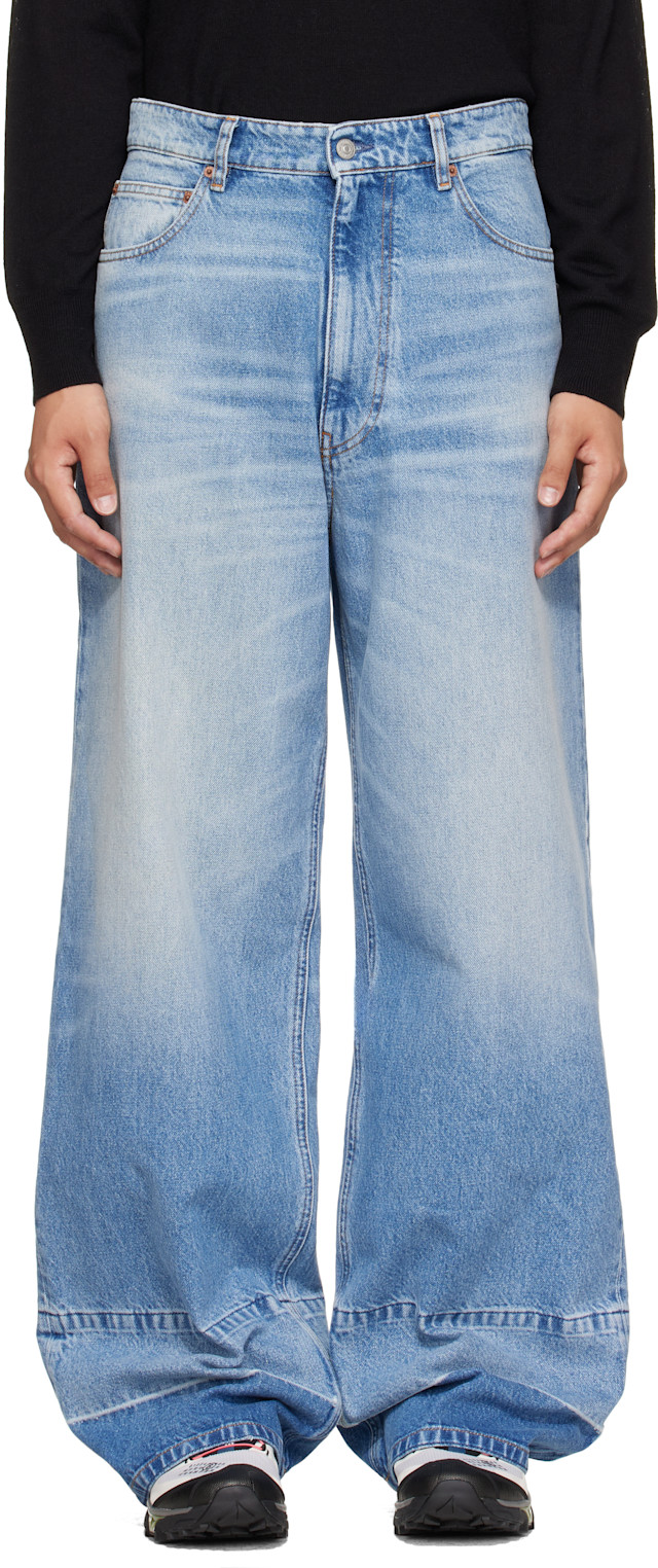 MM6 Maison Margiela: Blue Wide-Leg Jeans | SSENSE Canada