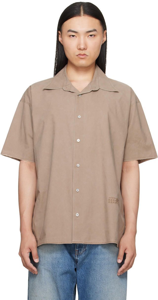 MM6 Maison Margiela: トープ 半袖シャツ | SSENSE 日本