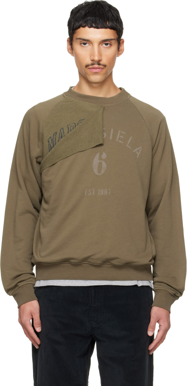 MM6 Maison Margiela: Green Mannequin Print Sweatshirt | SSENSE