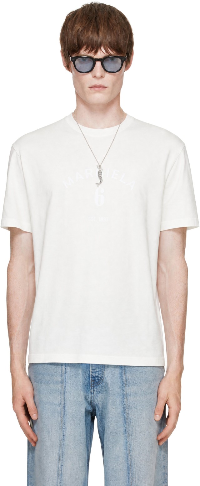 MM6 Maison Margiela: White Cotton T-shirt | SSENSE
