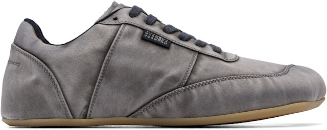 MM6 Maison Margiela: Gray Satin Sneakers | SSENSE