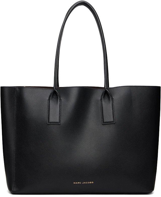 MARC JACOBS ブラックレザービジネスバッグ Marc Jacobs: Black 'The Pop J Marc Work' Tote | SSENSE
