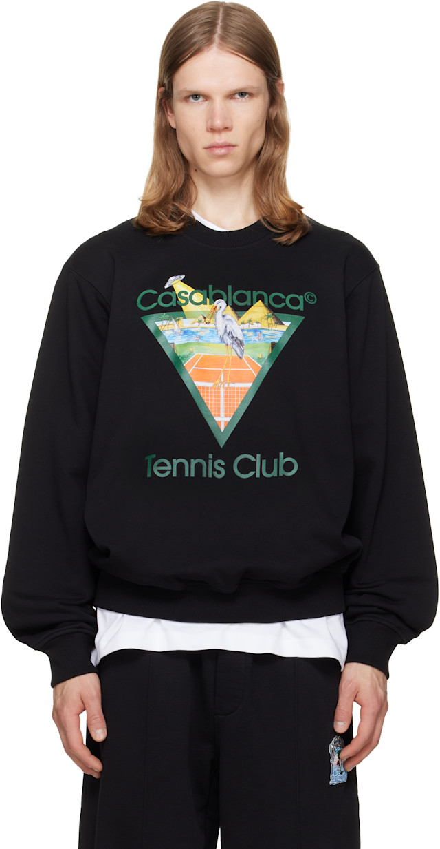Casablanca: Black Tennis Club Icon Pyramid Abduction Sweatshirt