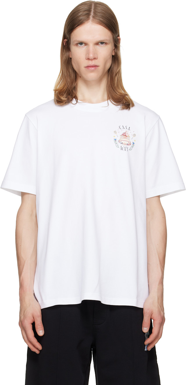 Casablanca: White Classic T-shirt | SSENSE