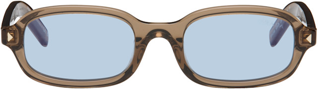 PRADA スクエアサングラス ブラウンレンズ Prada Eyewear: ブラウン スクエアサングラス | SSENSE 日本