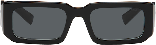 Prada Eyewear: ブラック Acetate Chunky スクエアサングラス | SSENSE