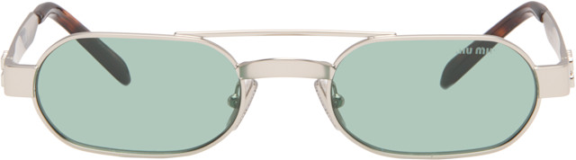 Miu Miu Eyewear: シルバー Envie サングラス | SSENSE 日本