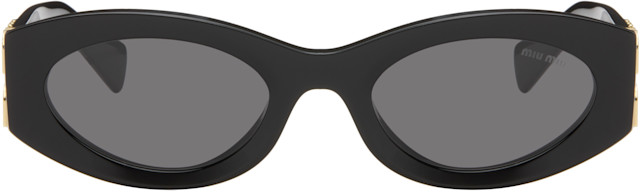 Miu Miu Eyewear: ブラック Miu Glimpse サングラス | SSENSE 日本