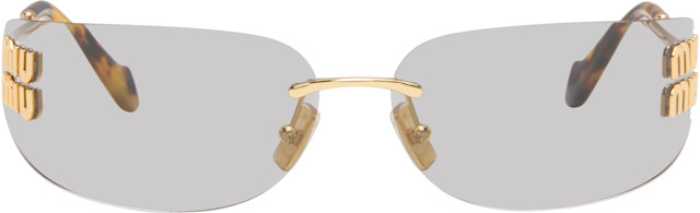 Miu Miu Eyewear: ゴールド Aube サングラス | SSENSE 日本