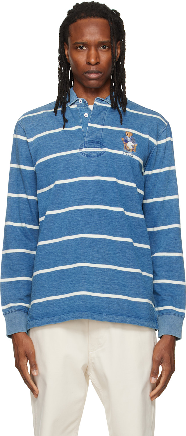 現行タグ polo ralph lauren クロップドラガーシャツ L Polo Ralph Lauren: ネイビー Polo ベア クラシックフィット ラガー