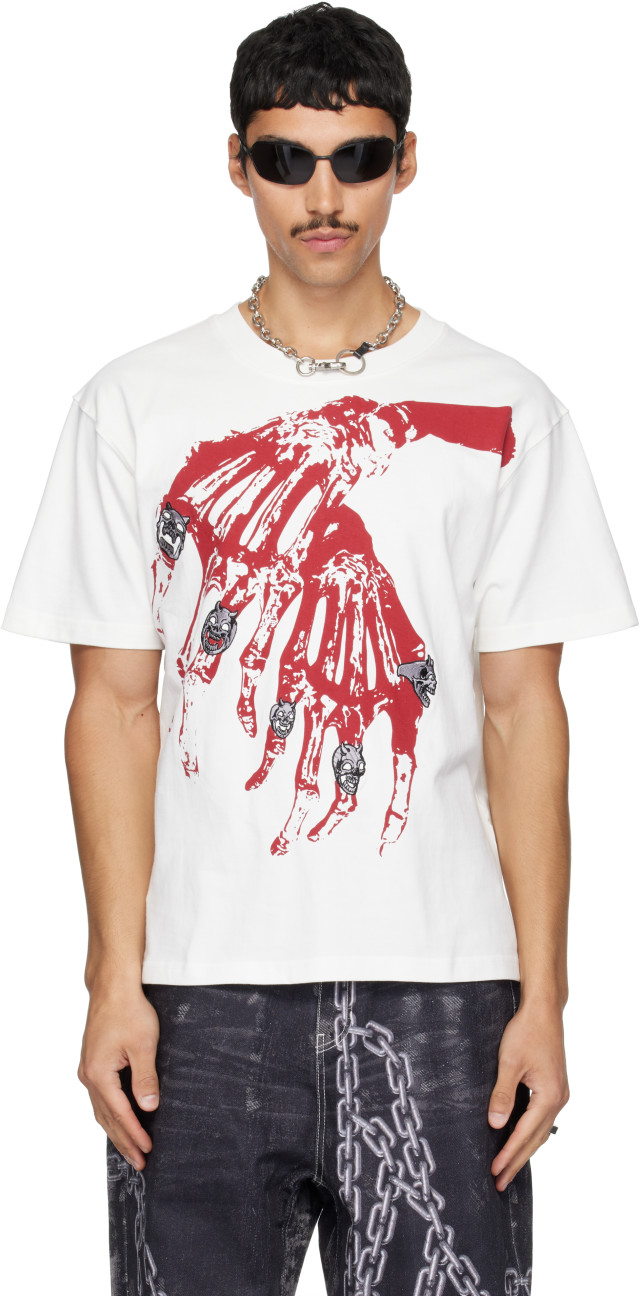 Thug Club: ホワイト TC Bone Cross Tシャツ | SSENSE 日本