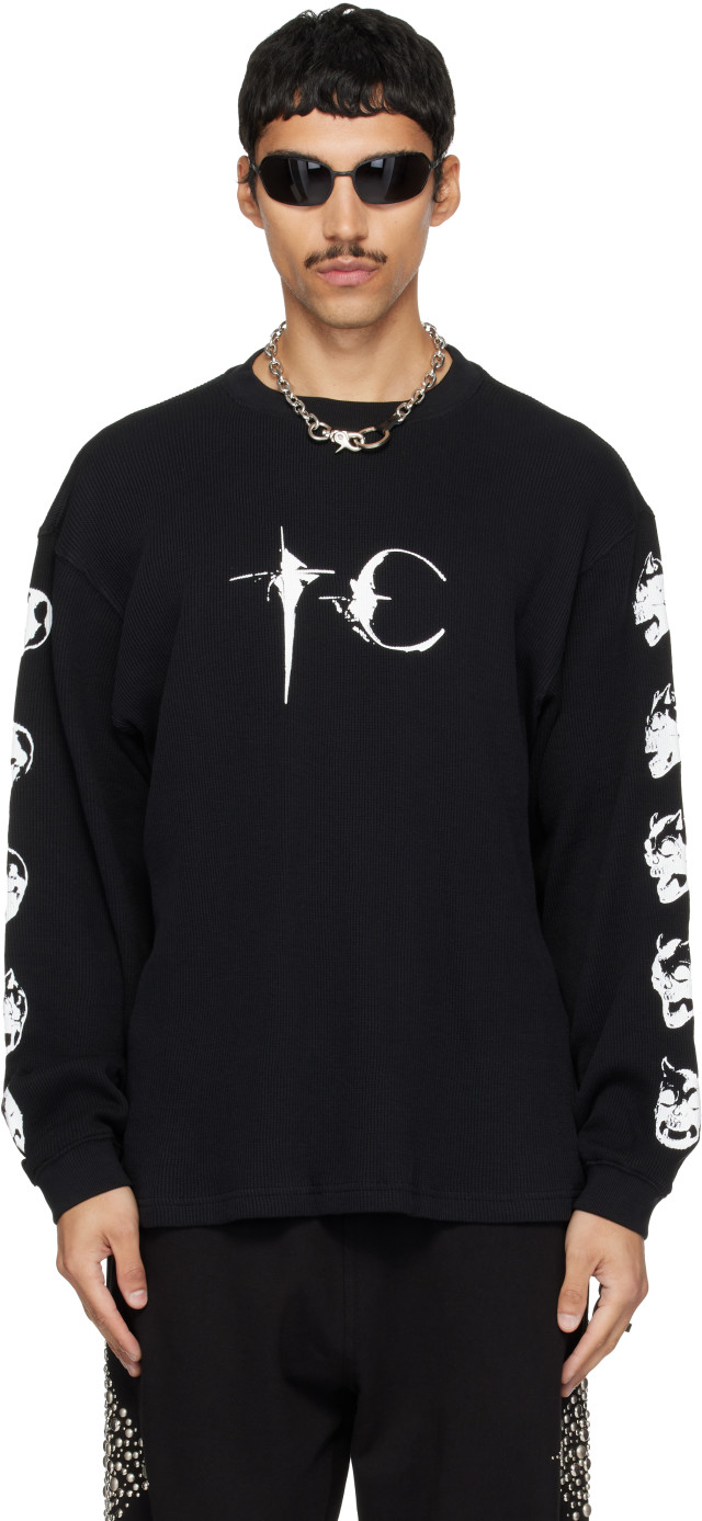 トップス M  Thug Club T-Shirt Long Sleeve Thug Club: Black Endless Long Sleeve T-shirt | SSENSE