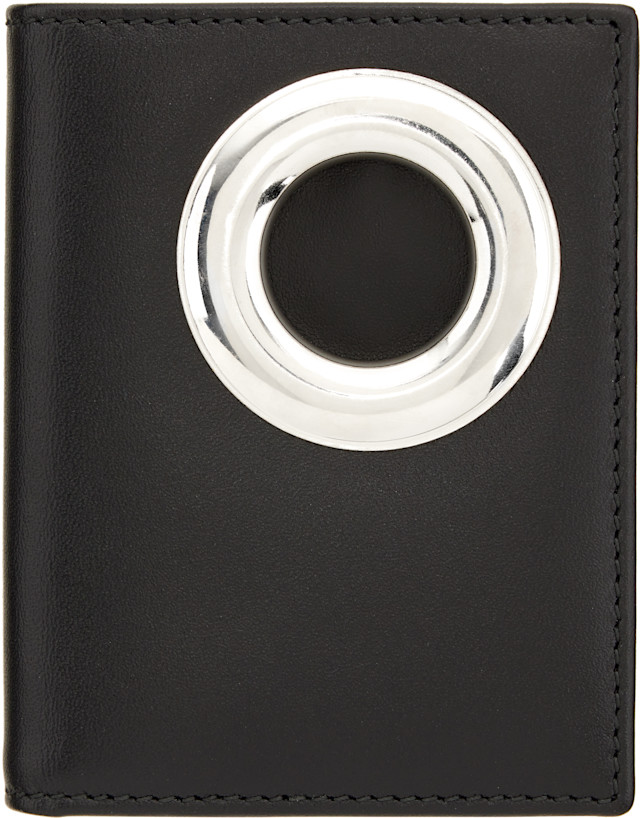 Comme des Garçons Wallets: ブラック Silver Eyelet カードケース