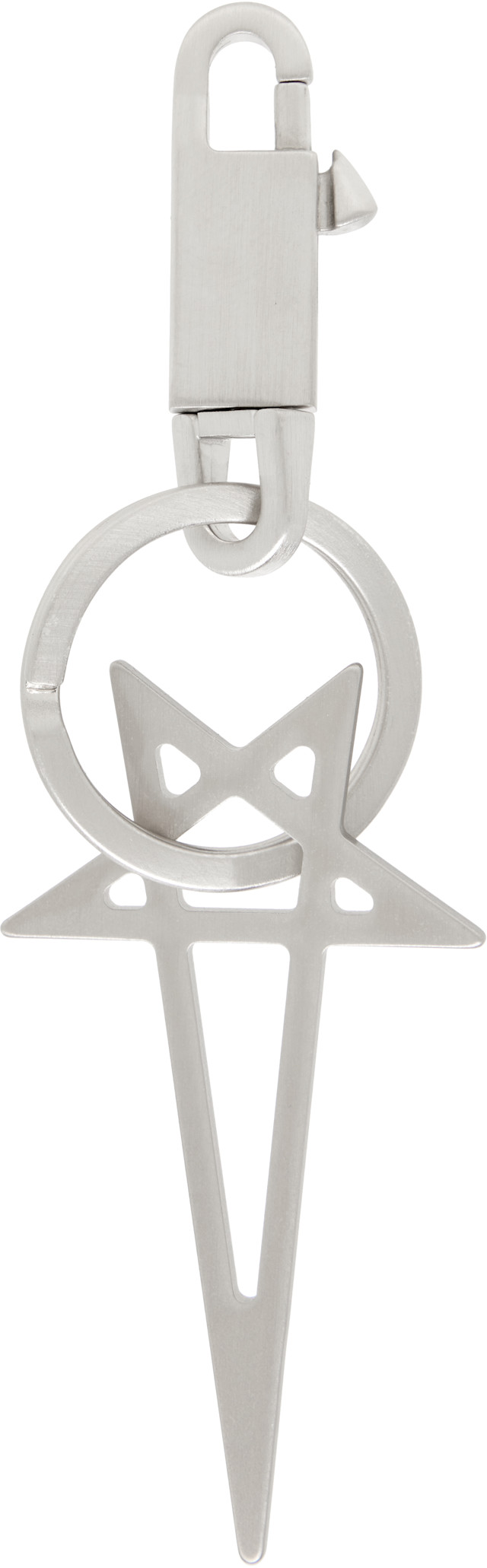 Rick Owens: シルバー Pentagram キーホルダー | SSENSE 日本