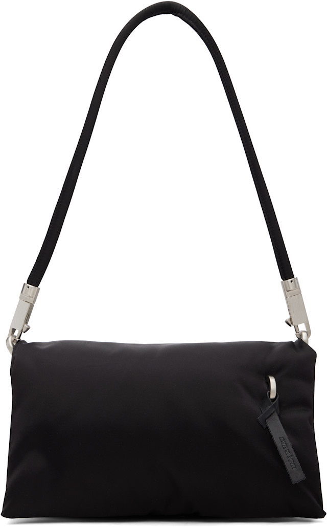 Rick Owens: Black Tower Shoulder Pillow Griffin Bag | SSENSE Canada