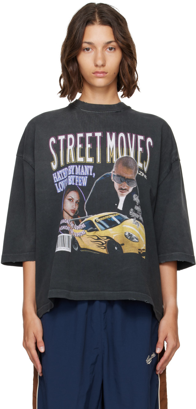 WILLY CHAVARRIA: Black 'Street Moves' Buffalo T-shirt | SSENSE