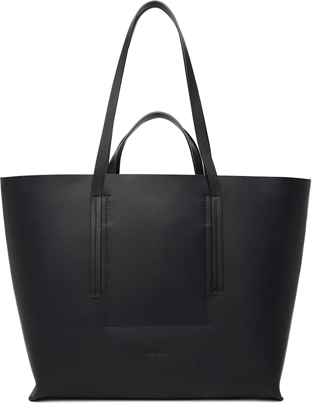 Rick Owens: ブラック Tower Shopper トートバッグ | SSENSE 日本