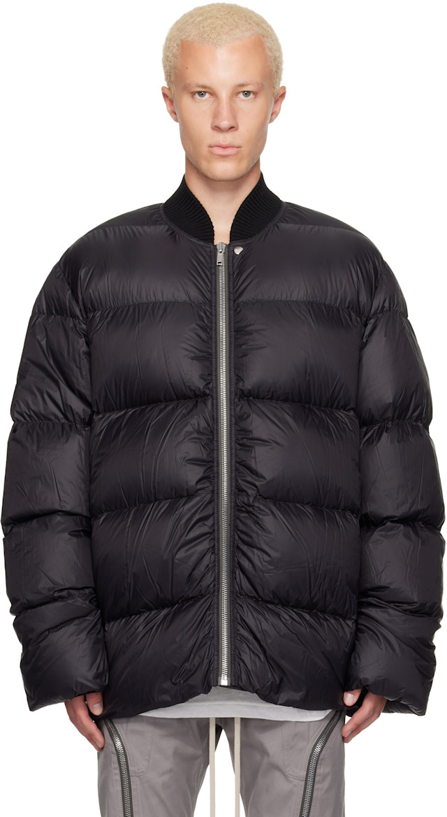 Rick Owens: Black Tower Down Flight Jaccket | SSENSE