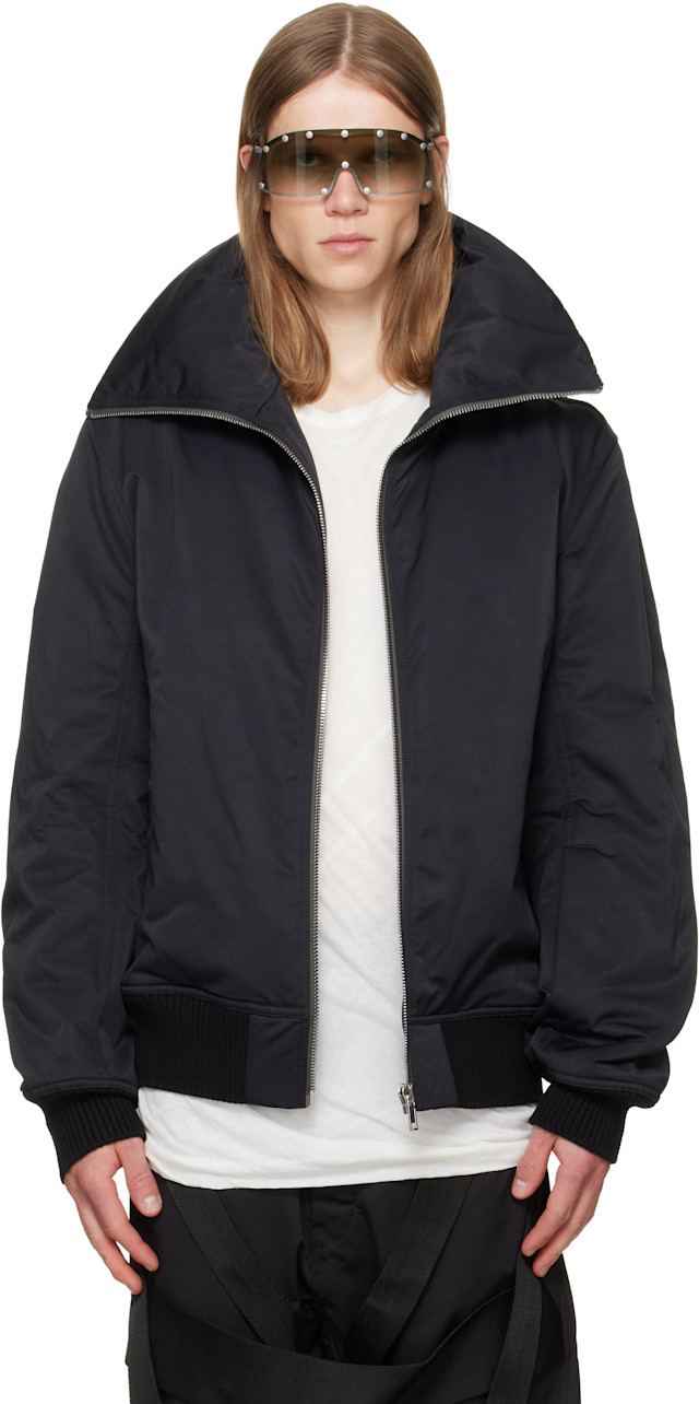 ジャケット・アウター Rick owens drapped jacket Rick Owens: Black Tower Dracuflight Jacket | SSENSE