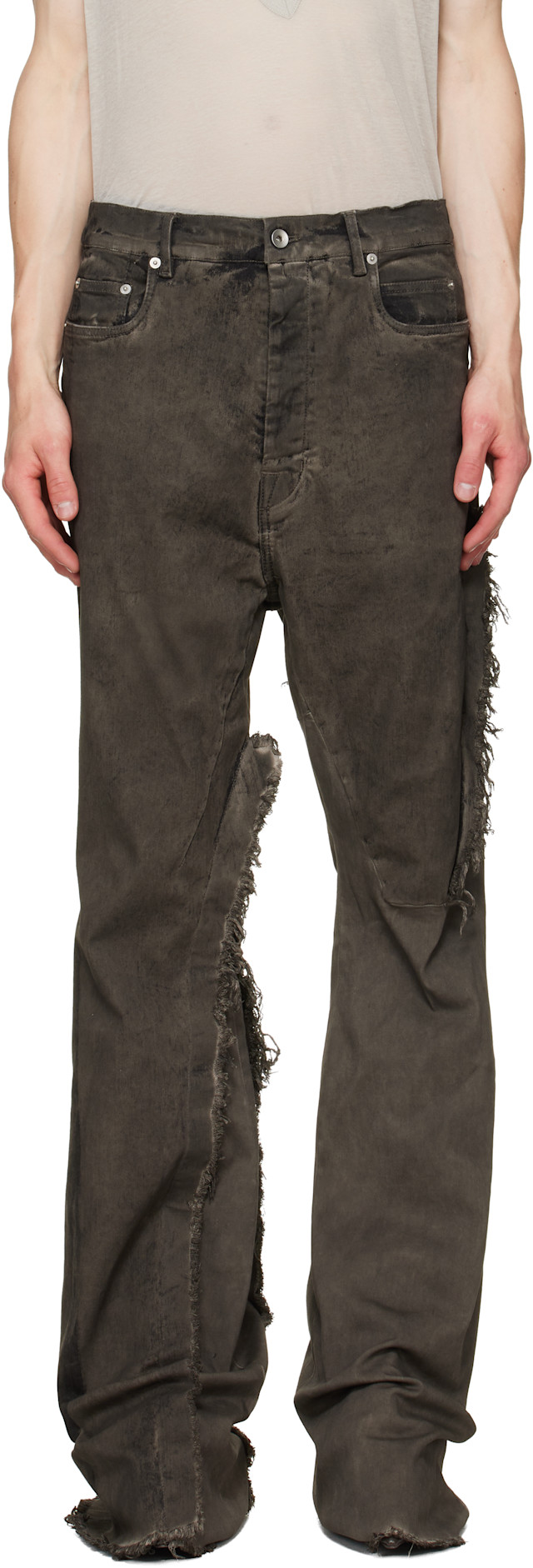 Rick Owens: Gray Tower Bolan Bootcut Jeans | SSENSE