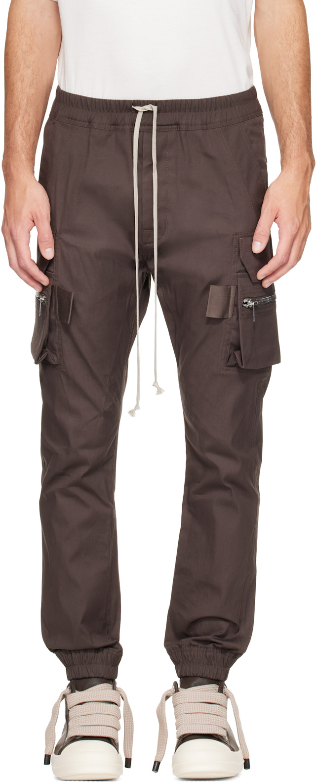 Rick Owens: Brown Tower Heavy Cotton Poplin Mastodon Cargo Pants