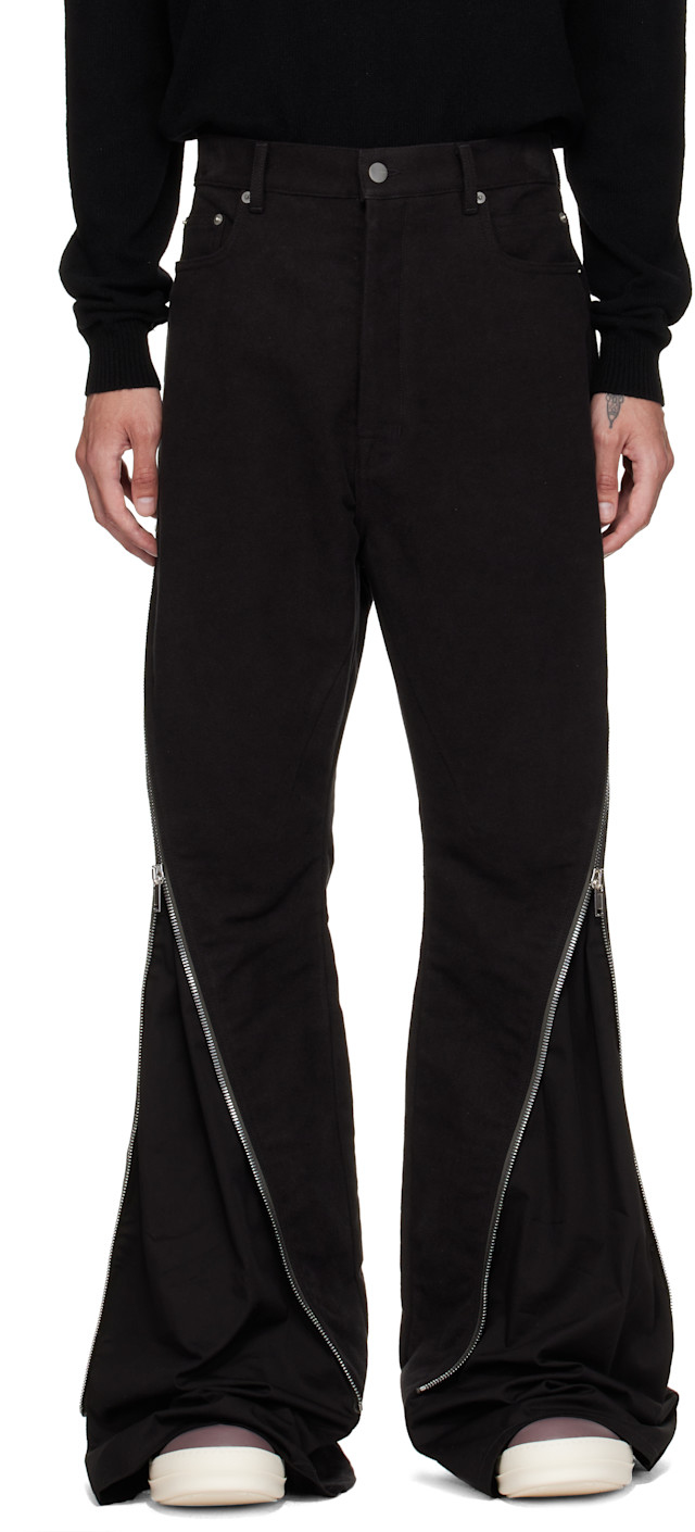 Rick Owens: ブラック Tower Bolan Banana トラウザーズ | SSENSE 日本