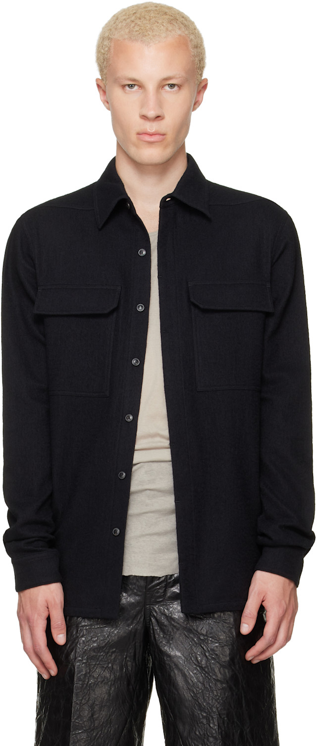 Rick Owens: Black Tower Work Shirt | SSENSE